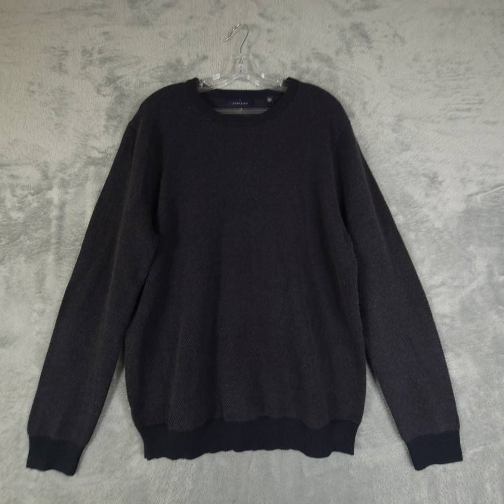 Toscano Mens Pullover Sweater Blue‎ Crew Neck Wool Blend Tight Knit XL New